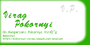 virag pokornyi business card